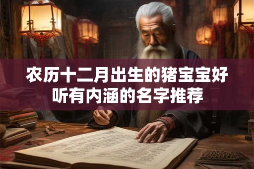 农历十二月出生的猪宝宝好听有内涵的名字推荐
