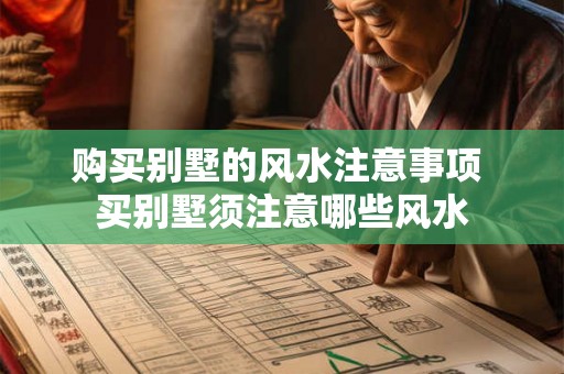 购买别墅的风水注意事项 买别墅须注意哪些风水