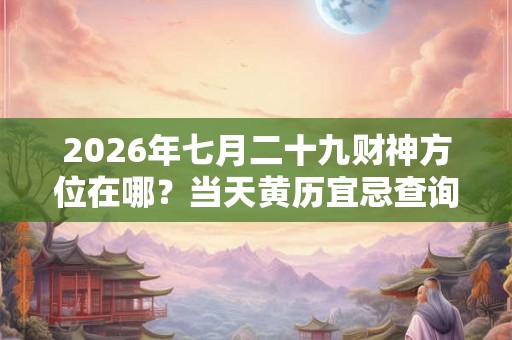 2026年七月二十九财神方位在哪？当天黄历宜忌查询