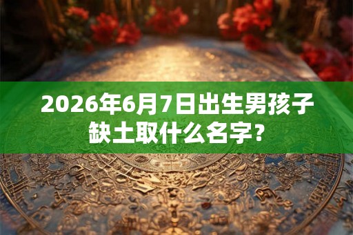 2026年6月7日出生男孩子缺土取什么名字？