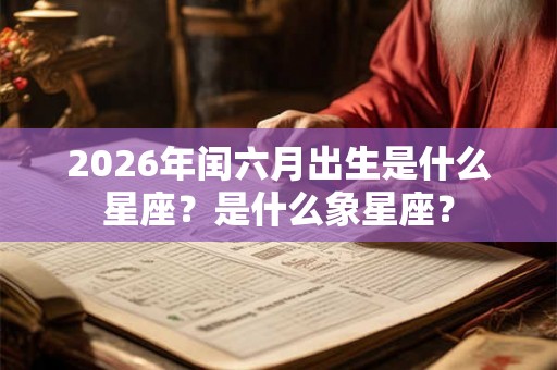 2026年闰六月出生是什么星座？是什么象星座？