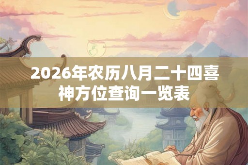 2026年农历八月二十四喜神方位查询一览表