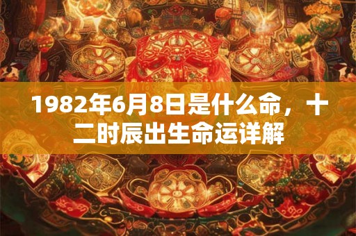 1982年6月8日是什么命，十二时辰出生命运详解