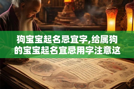狗宝宝起名忌宜字,给属狗的宝宝起名宜忌用字注意这些