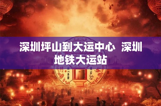 深圳坪山到大运中心  深圳地铁大运站