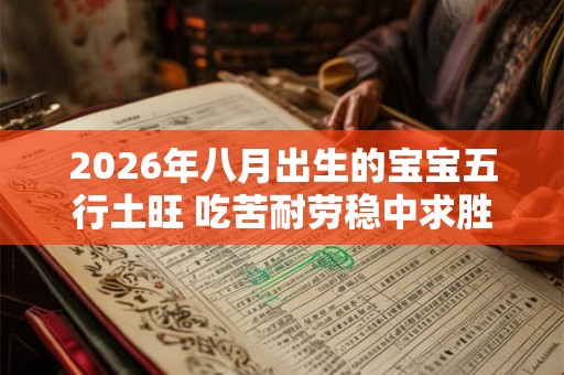 2026年八月出生的宝宝五行土旺 吃苦耐劳稳中求胜