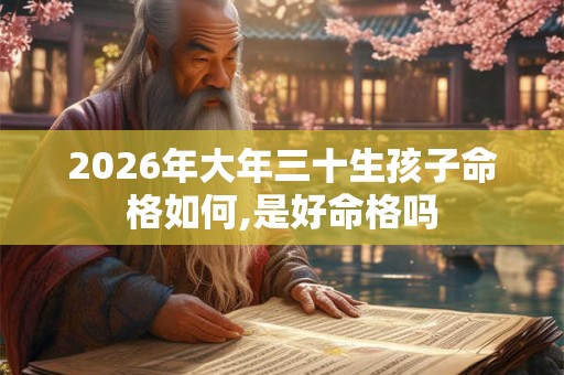 2026年大年三十生孩子命格如何,是好命格吗