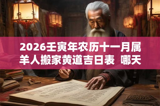 2026壬寅年农历十一月属羊人搬家黄道吉日表  哪天最适合搬家