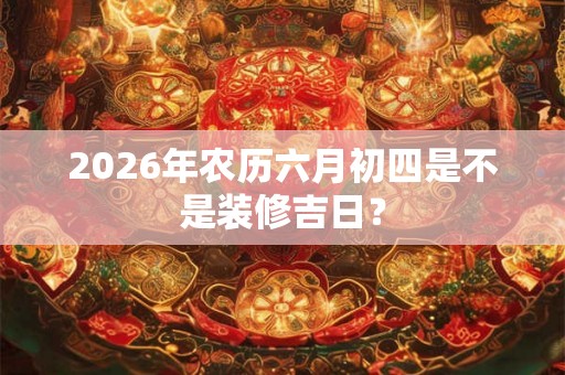 2026年农历六月初四是不是装修吉日? 2026年农历六月初四是不是装修吉日?