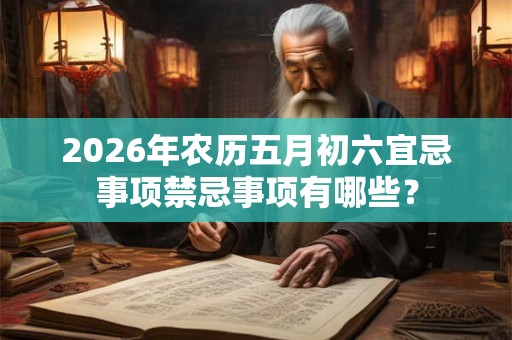 2026年农历五月初六宜忌事项禁忌事项有哪些？