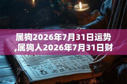 属狗2026年7月31日运势,属狗人2026年7月31日财运,生肖狗2026年7月31日运势