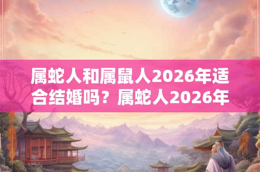 属蛇人和属鼠人2026年适合结婚吗？属蛇人2026年运势如何？