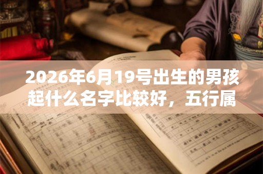 2026年6月19号出生的男孩起什么名字比较好，五行属什么