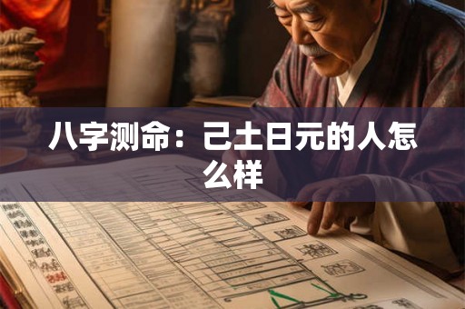 八字测命：己土日元的人怎么样