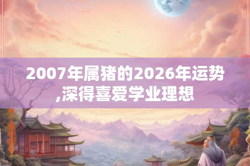 2007年属猪的2026年运势,深得喜爱学业理想
