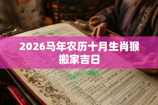 2026马年农历十月生肖猴搬家吉日