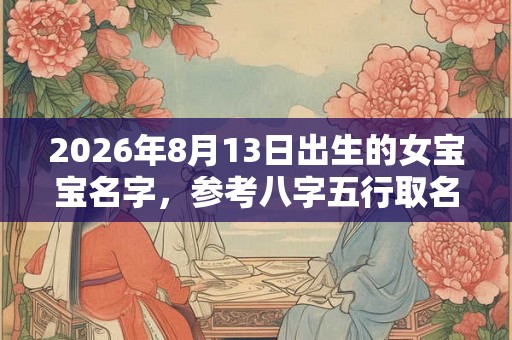 2026年8月13日出生的女宝宝名字，参考八字五行取名