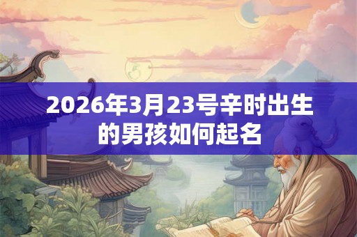 2026年3月23号辛时出生的男孩如何起名