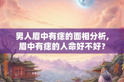 男人眉中有痣的面相分析,眉中有痣的人命好不好？