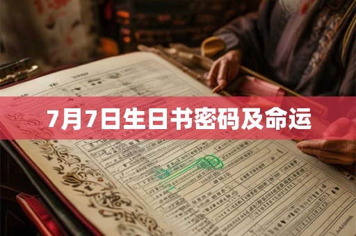 7月7日生日书密码及命运