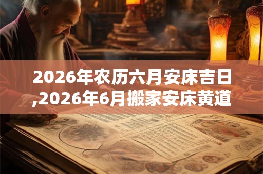 2026年农历六月安床吉日,2026年6月搬家安床黄道吉日