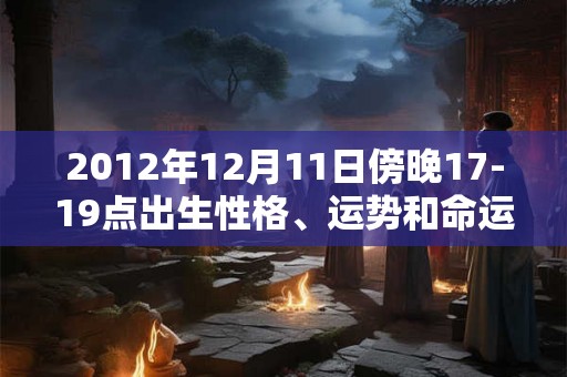 2012年12月11日傍晚17-19点出生性格、运势和命运 2012年12月11日傍晚17-19点出生性格、运势和命运