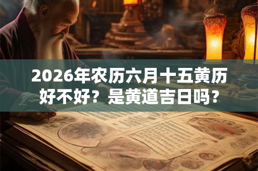 2026年农历六月十五黄历好不好？是黄道吉日吗？
