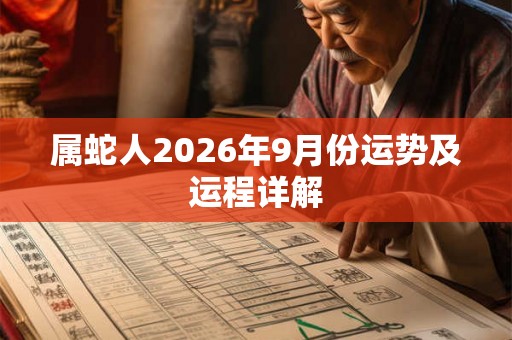 属蛇人2026年9月份运势及运程详解