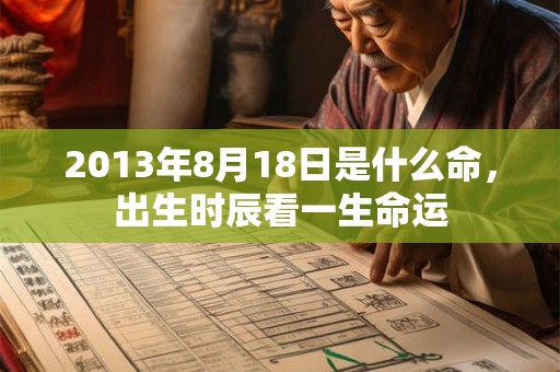 2013年8月18日是什么命，出生时辰看一生命运