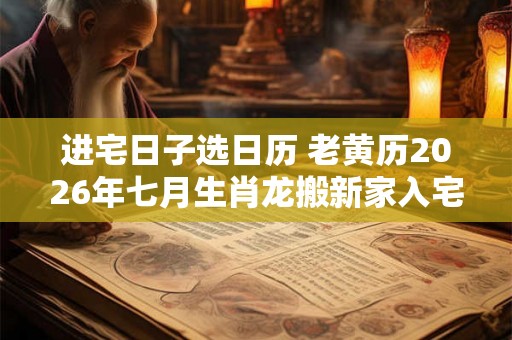 进宅日子选日历 老黄历2026年七月生肖龙搬新家入宅吉日 进宅日子选日历 老黄历2026年七月生肖龙搬新家入宅吉日