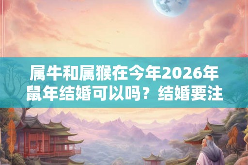 属牛和属猴在今年2026年鼠年结婚可以吗？结婚要注意什么？
