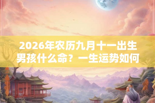 2026年农历九月十一出生男孩什么命？一生运势如何？