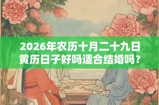 2026年农历十月二十九日黄历日子好吗适合结婚吗？