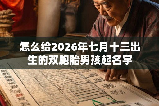 怎么给2026年七月十三出生的双胞胎男孩起名字 怎么给2026年七月十三出生的双胞胎男孩起名字