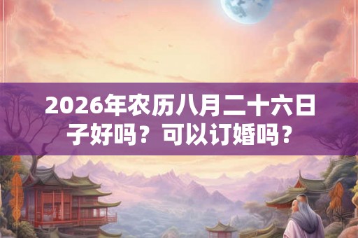 2026年农历八月二十六日子好吗？可以订婚吗？