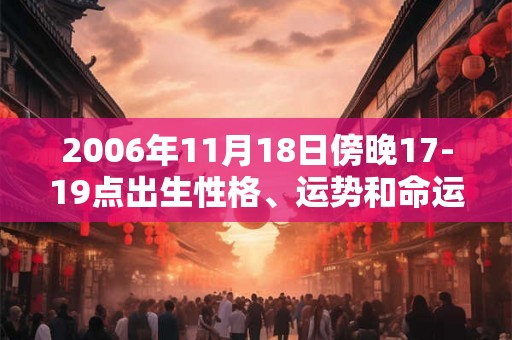 2006年11月18日傍晚17-19点出生性格、运势和命运