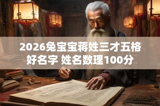 2026兔宝宝蒋姓三才五格好名字 姓名数理100分