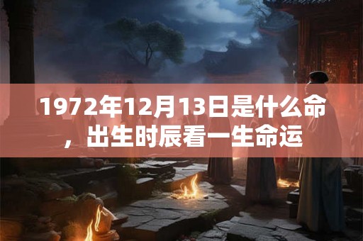 1972年12月13日是什么命，出生时辰看一生命运