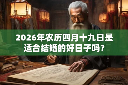 2026年农历四月十九日是适合结婚的好日子吗？