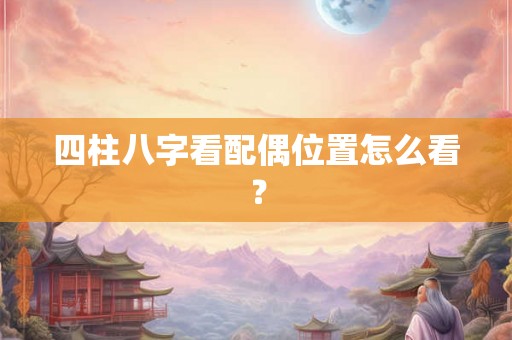 四柱八字看配偶位置怎么看？