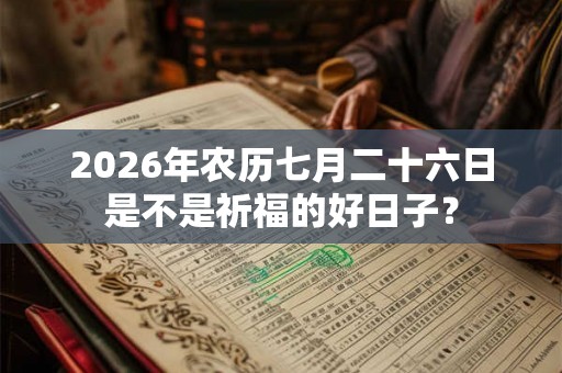 2026年农历七月二十六日是不是祈福的好日子？