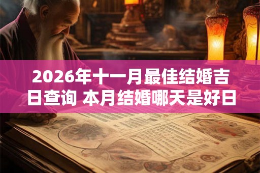 2026年十一月最佳结婚吉日查询 本月结婚哪天是好日子