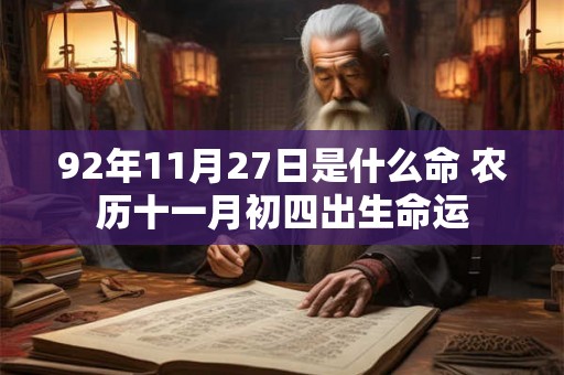 92年11月27日是什么命 农历十一月初四出生命运