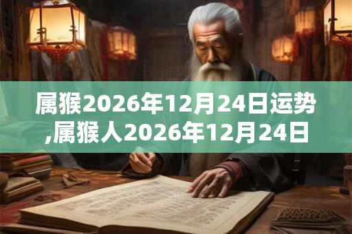 属猴2026年12月24日运势,属猴人2026年12月24日财运,生肖猴2026年12月24日运势