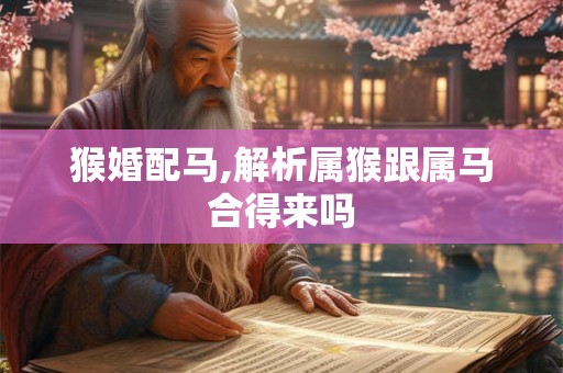 猴婚配马,解析属猴跟属马合得来吗