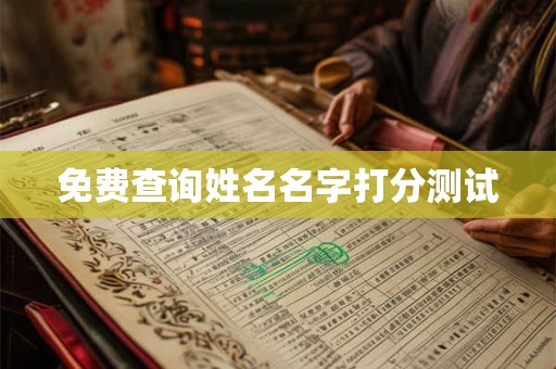 免费查询姓名名字打分测试