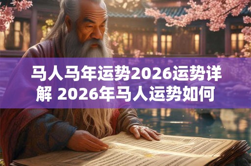 马人马年运势2026运势详解 2026年马人运势如何