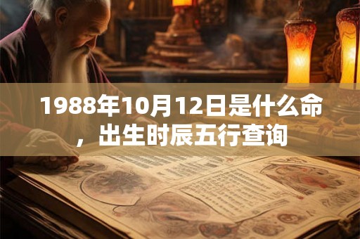 1988年10月12日是什么命，出生时辰五行查询