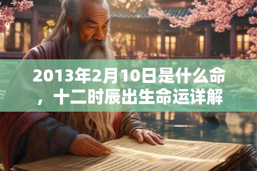 2013年2月10日是什么命，十二时辰出生命运详解