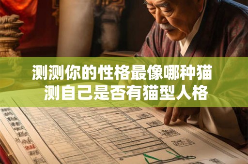 测测你的性格最像哪种猫  测自己是否有猫型人格